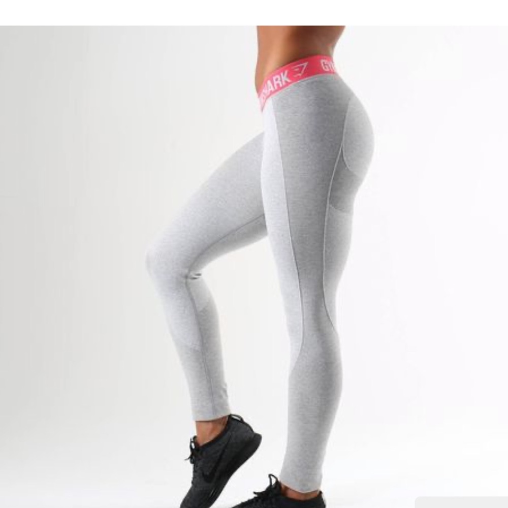 GYMSHARK Flex Legging V3 Light Grey/Pink XS NWT